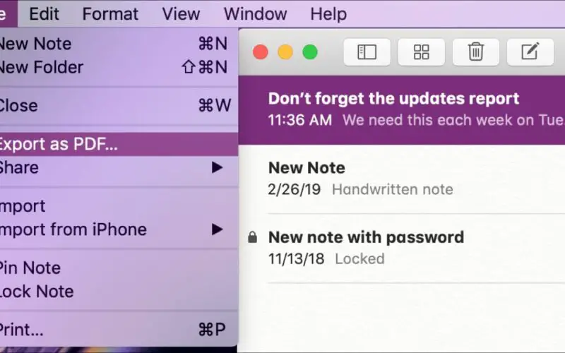 Come esportare le note dall'applicazione Notes in formato PDF su iPhone, iPad e Mac