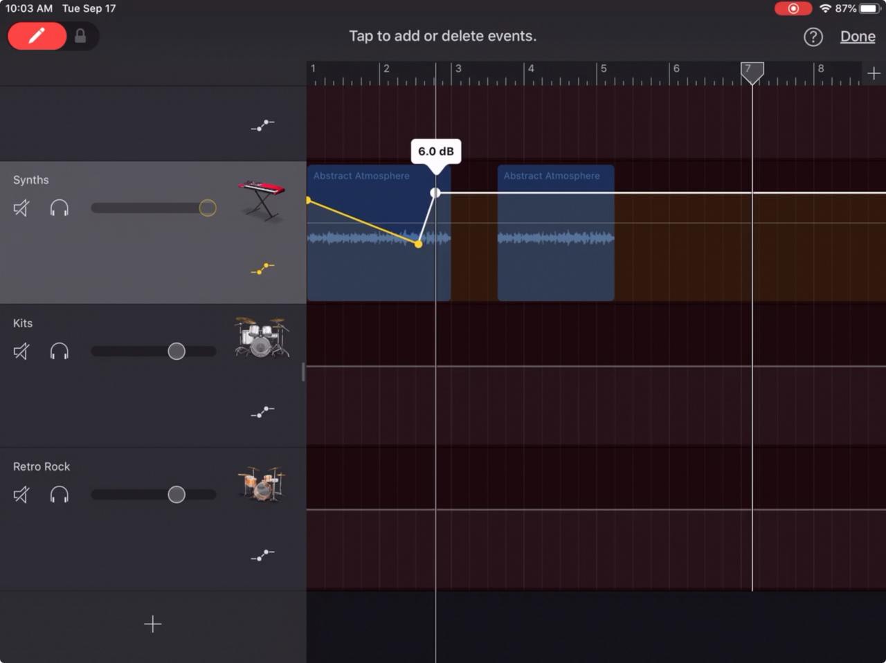 GarageBand-Adjust-Volume-Points-iPad-1