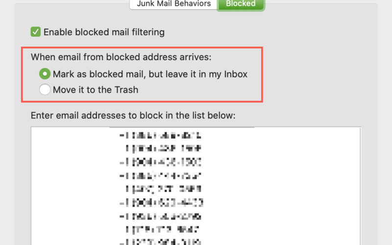 Come bloccare l'invio di e-mail da parte delle persone nell'applicazione Mail