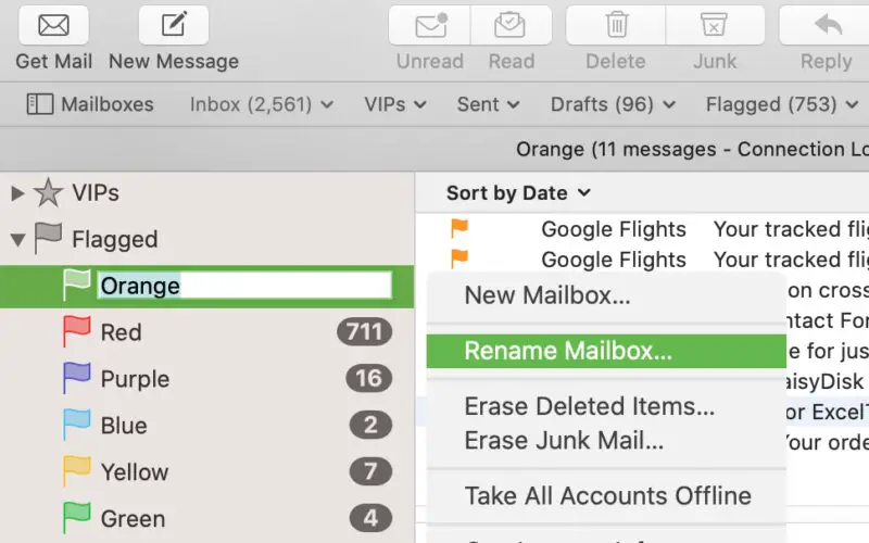 Come utilizzare i flag per organizzare la posta in arrivo nell'applicazione Mail