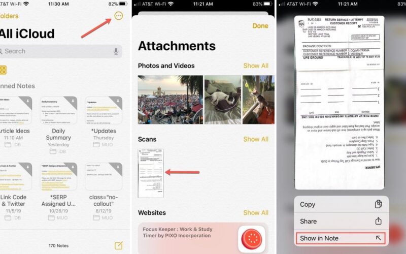 Come cercare immagini, allegati e scansioni in Note su iOS