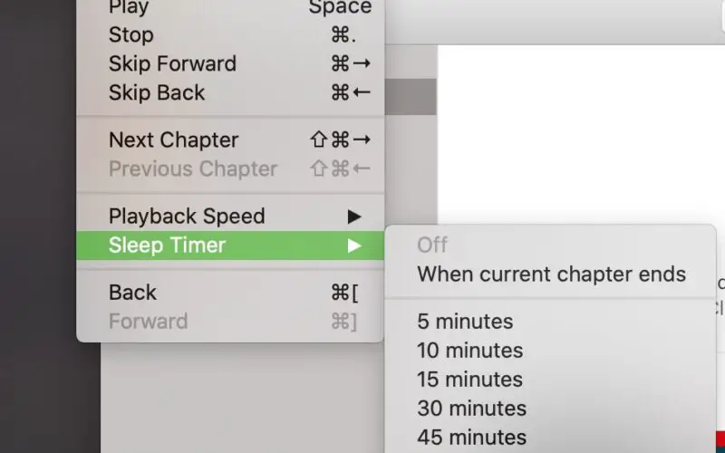 Come impostare un timer di spegnimento per un audiolibro nell'applicazione Apple Books