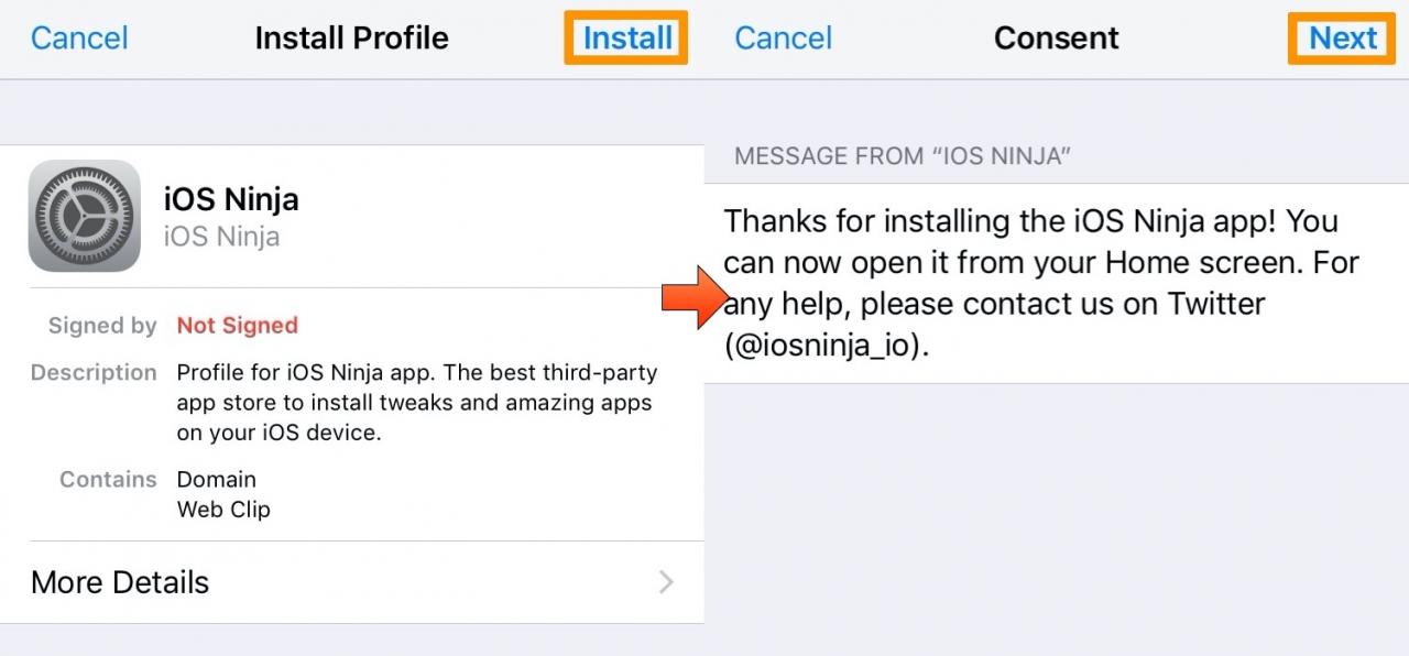 ios ninja istallare ok