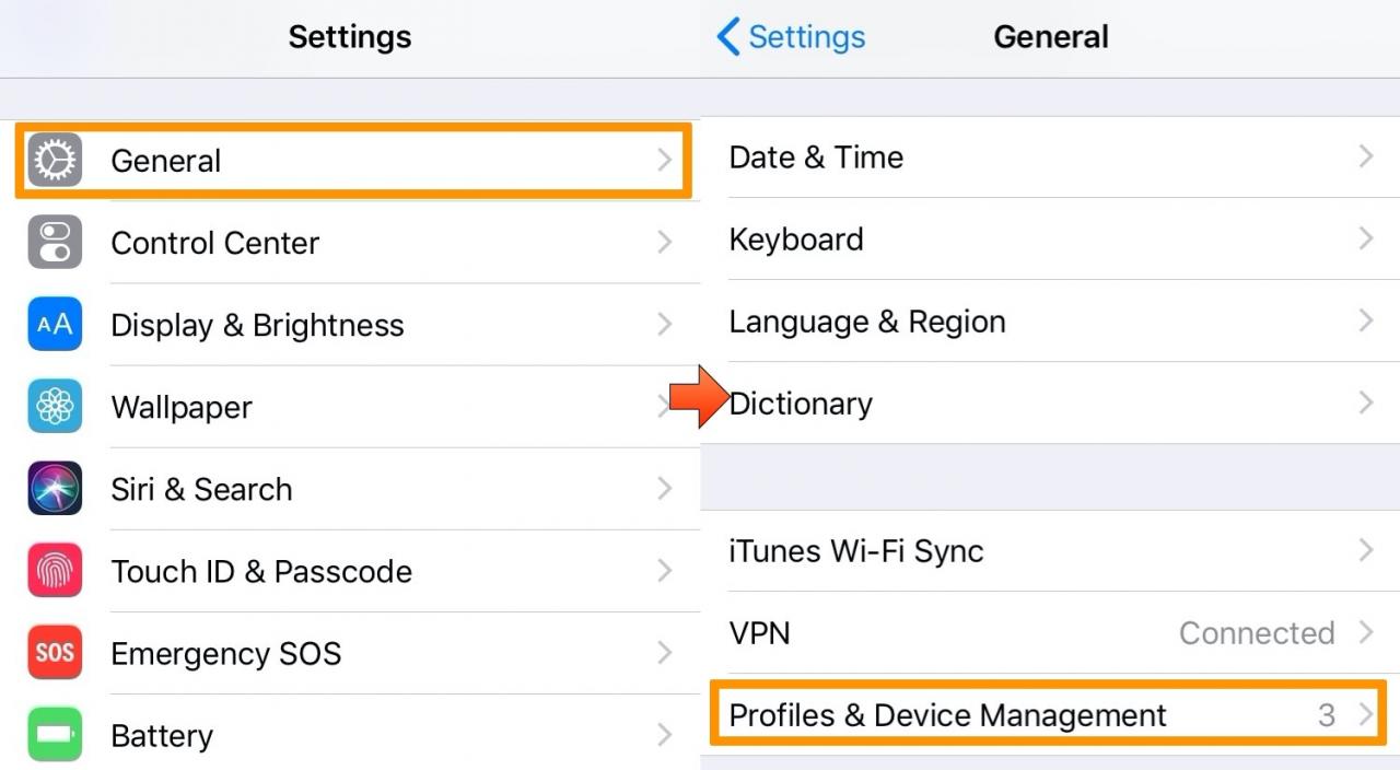 ios ninja impostazioni generali