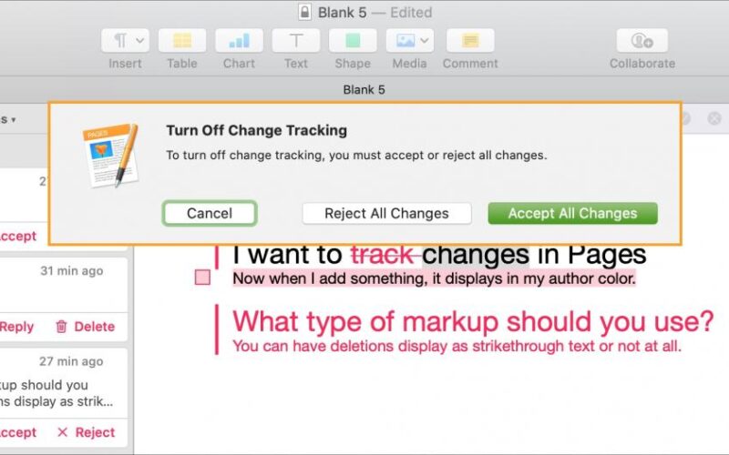 Come tenere traccia dei cambiamenti nelle pagine Apple su Mac