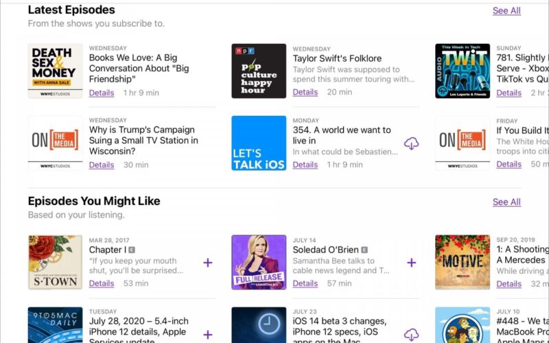 Come utilizzare l'area migliorata Listen Now in Podcast su iPhone e iPad