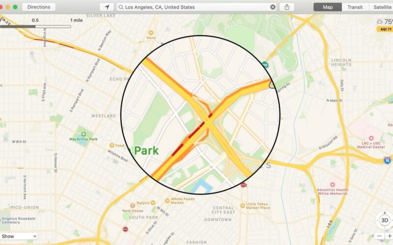Come mostrare e riconoscere le condizioni del traffico in Apple Maps
