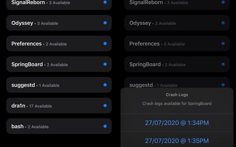 Crash è un nuovo fantastico visualizzatore del registro degli arresti anomali per dispositivi iOS 13 con jailbreak