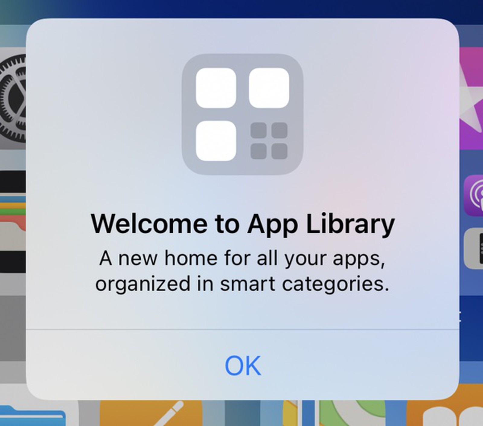 Benvenuto nella schermata iniziale della Libreria app