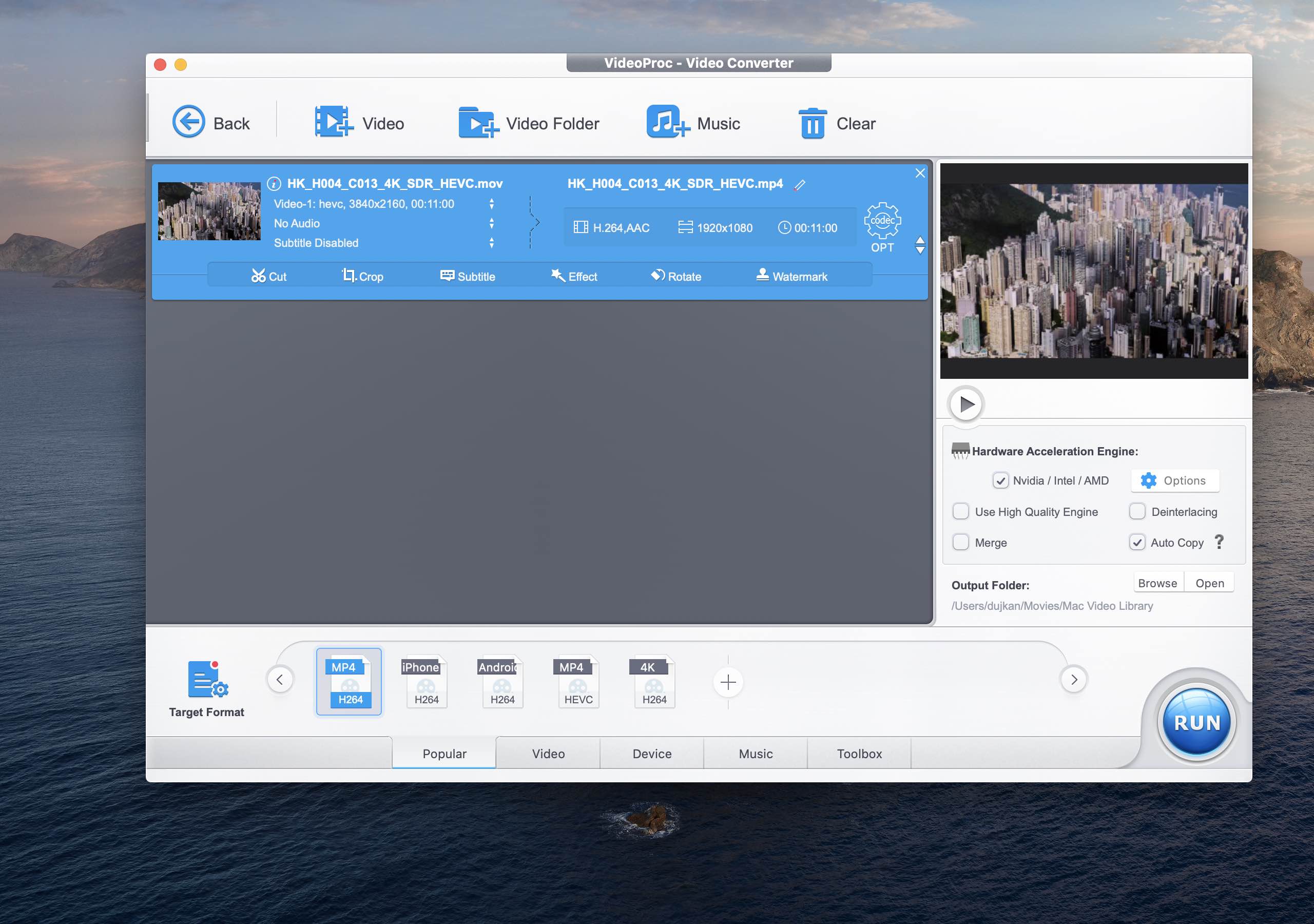 videproc 4K video di grandi dimensioni - accelerazione GPU completa
