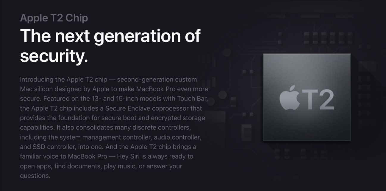 Spiegazione del chip Apple T2