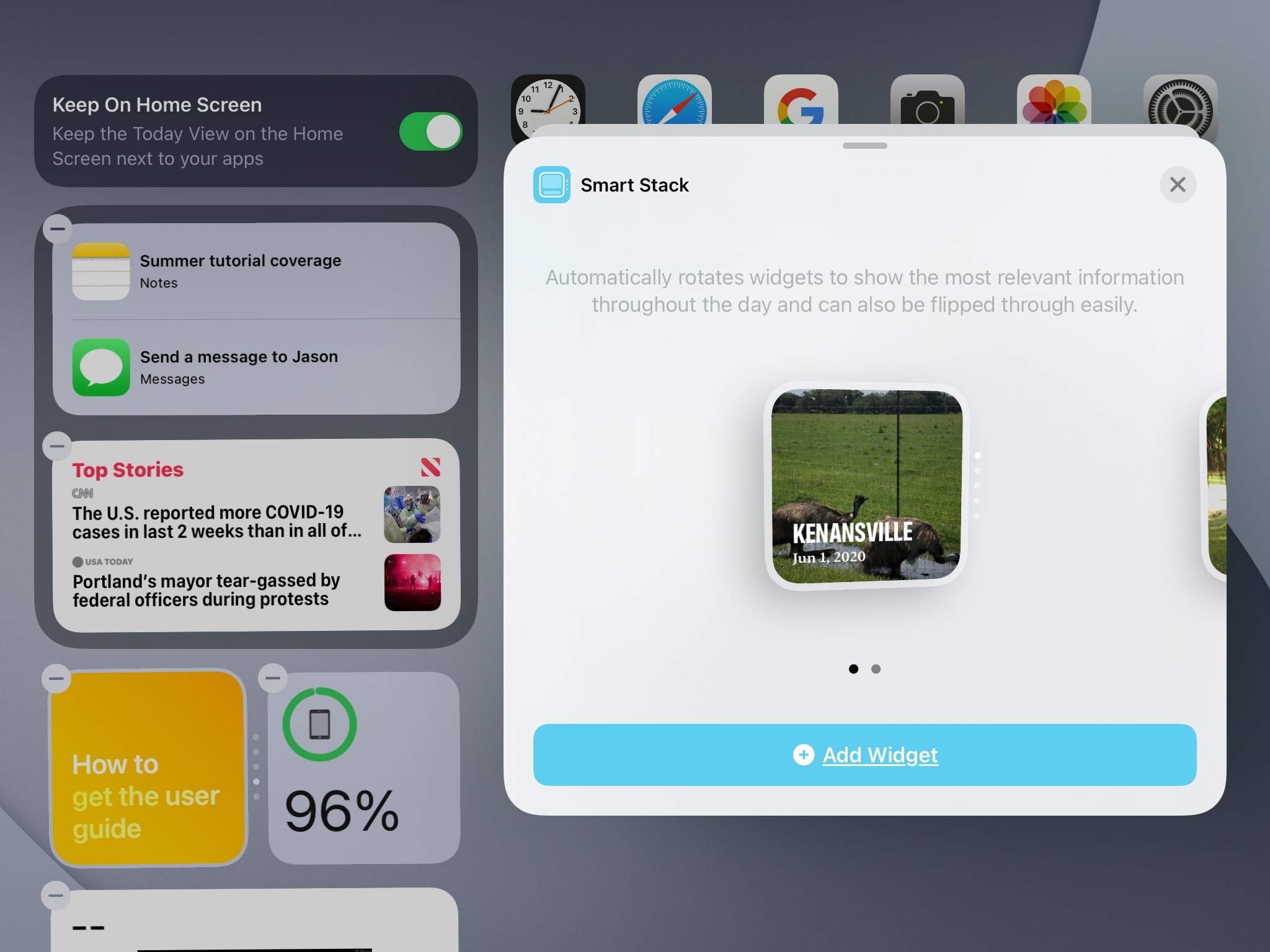 Galleria widget iPad Smart Stack