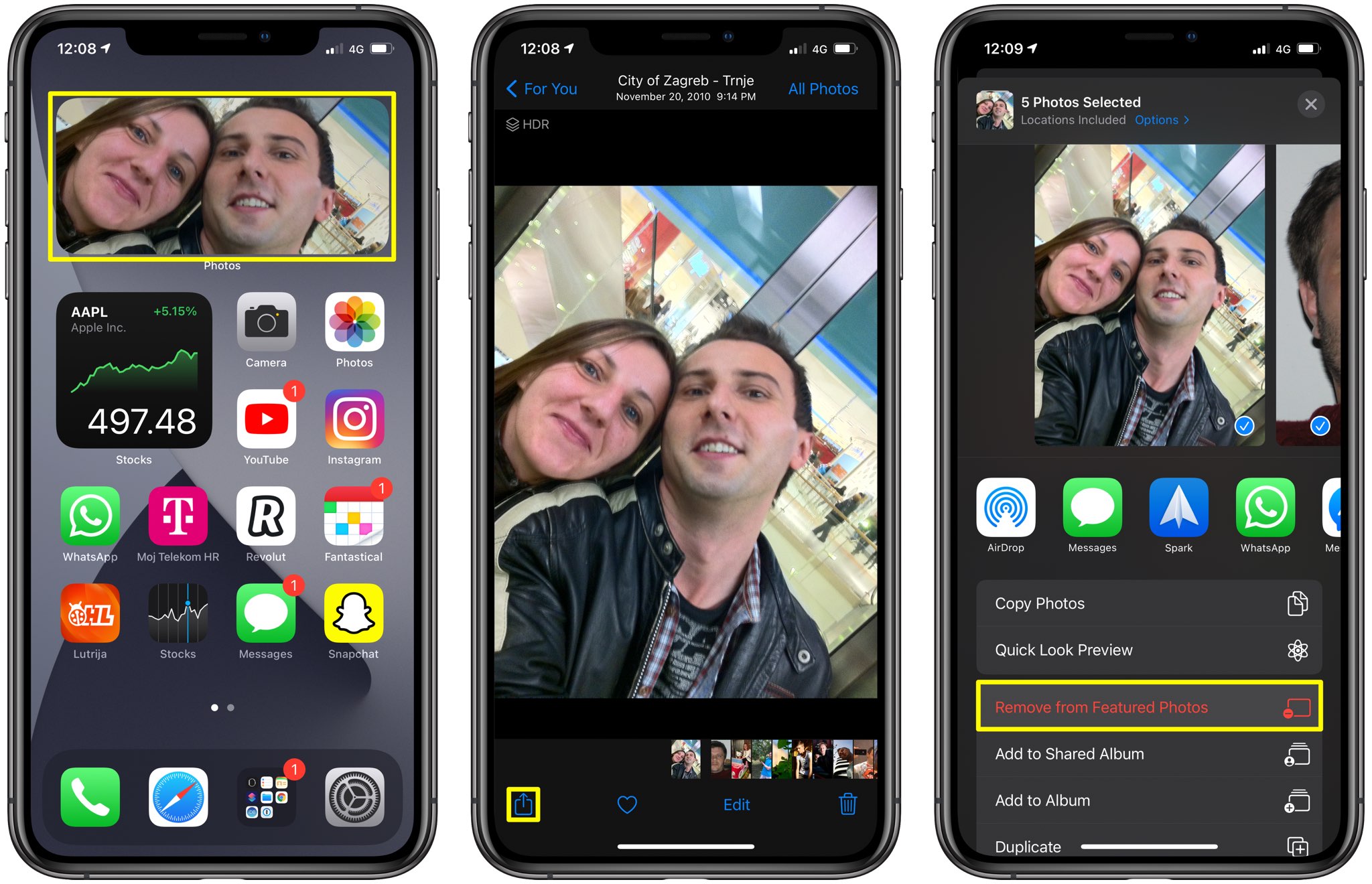 rimuovere il widget delle foto delle immagini in primo piano - passaggi