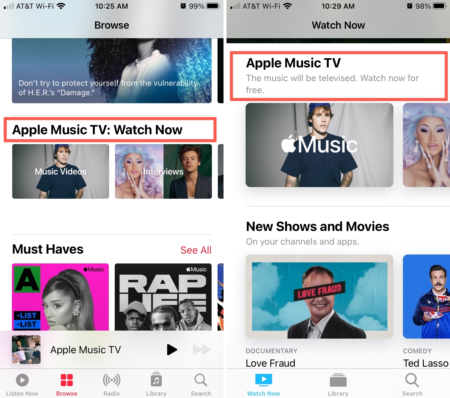 Guarda Apple Music TV su iPhone