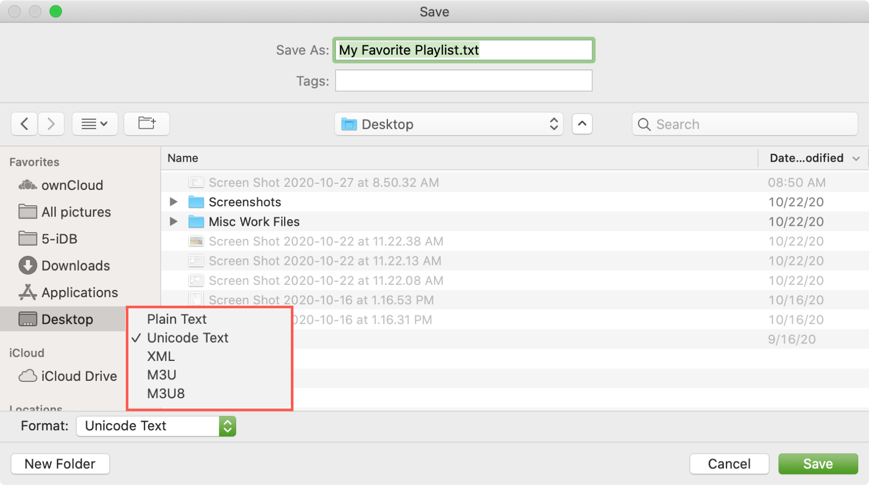 Esporta una playlist di Apple Music su Mac