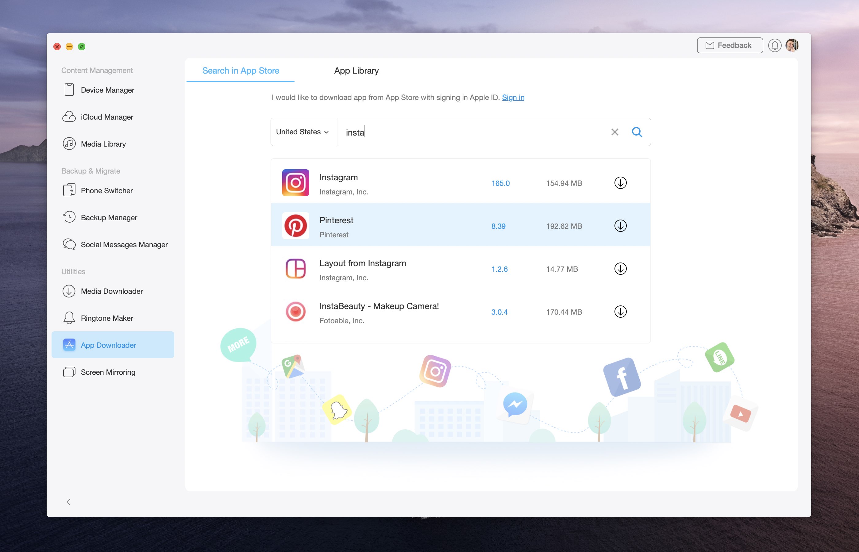 Switch iPhone 12 - AnyTrans iOS manager backup ripristina il downloader di app multimediali