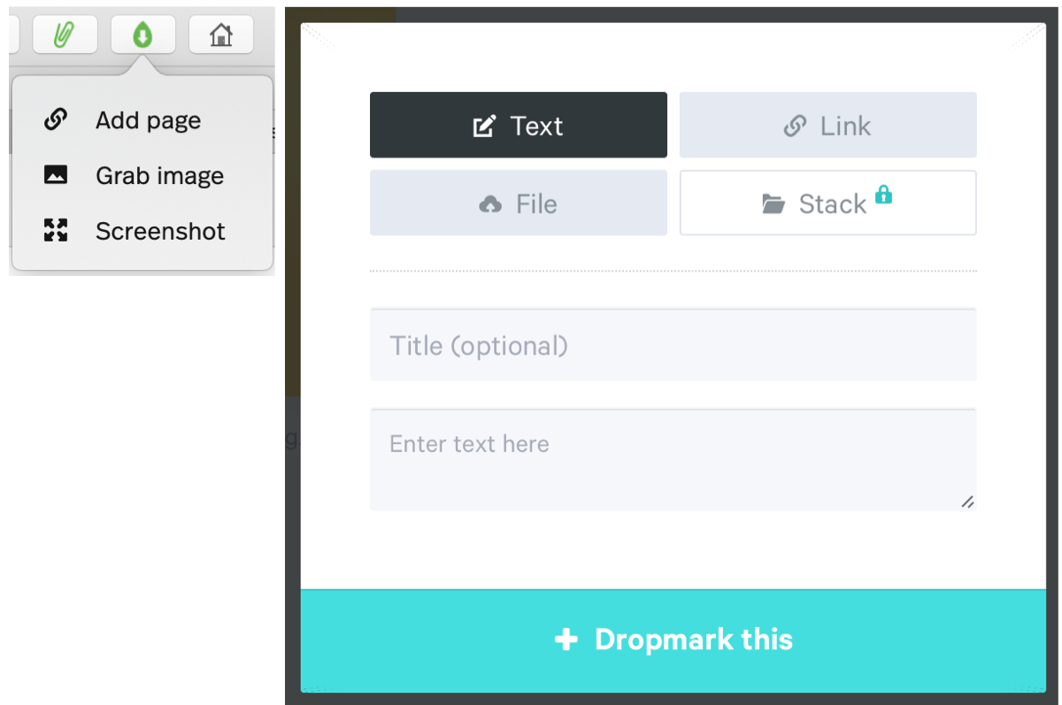 Estensione Dropmark Safari per note