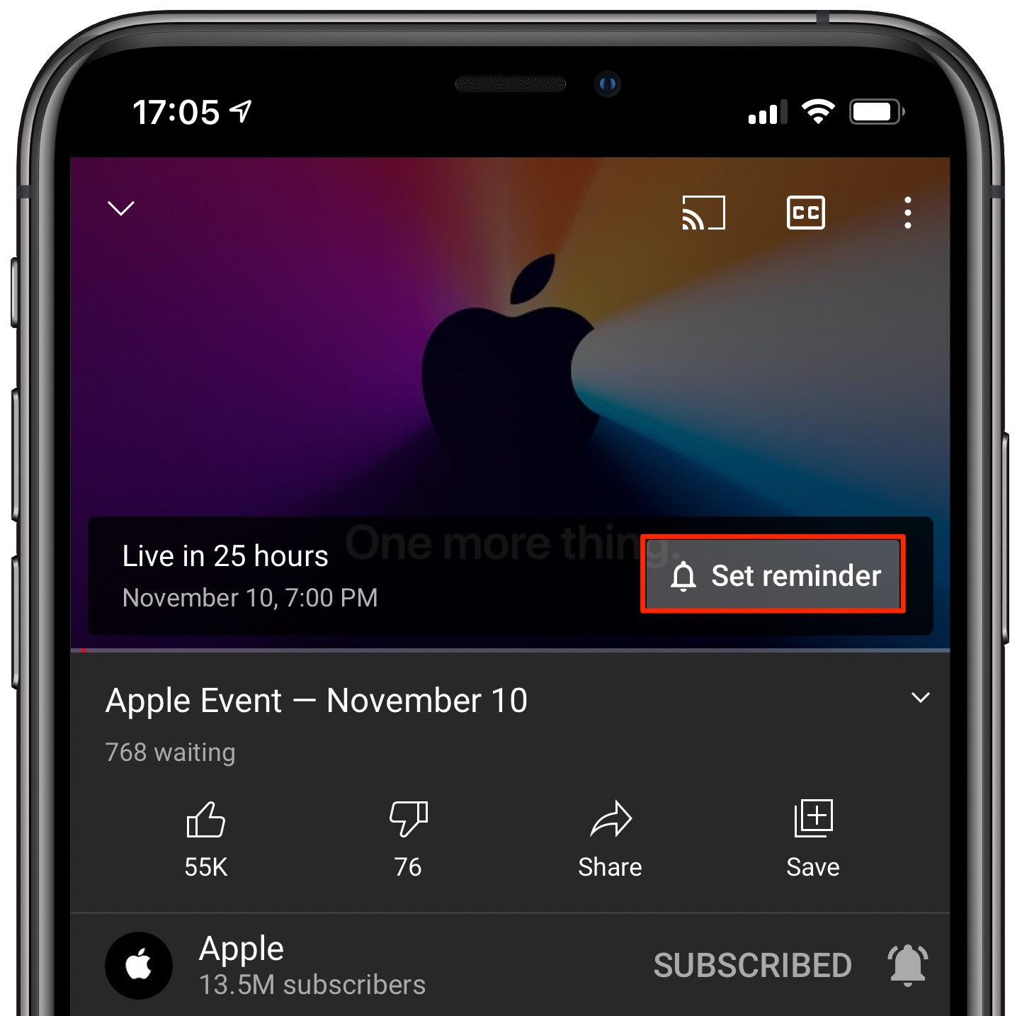 Guarda l'evento Apple Silicon - App YouTube