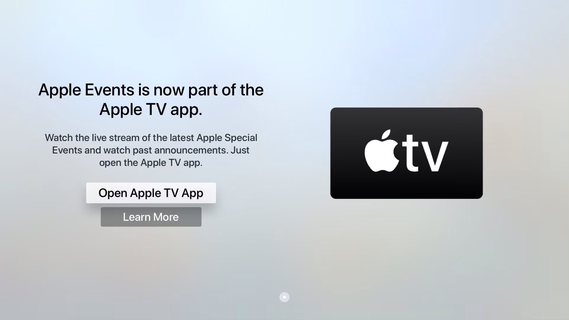 Guarda l'evento Apple Silicon - Schermata iniziale dell'app TV