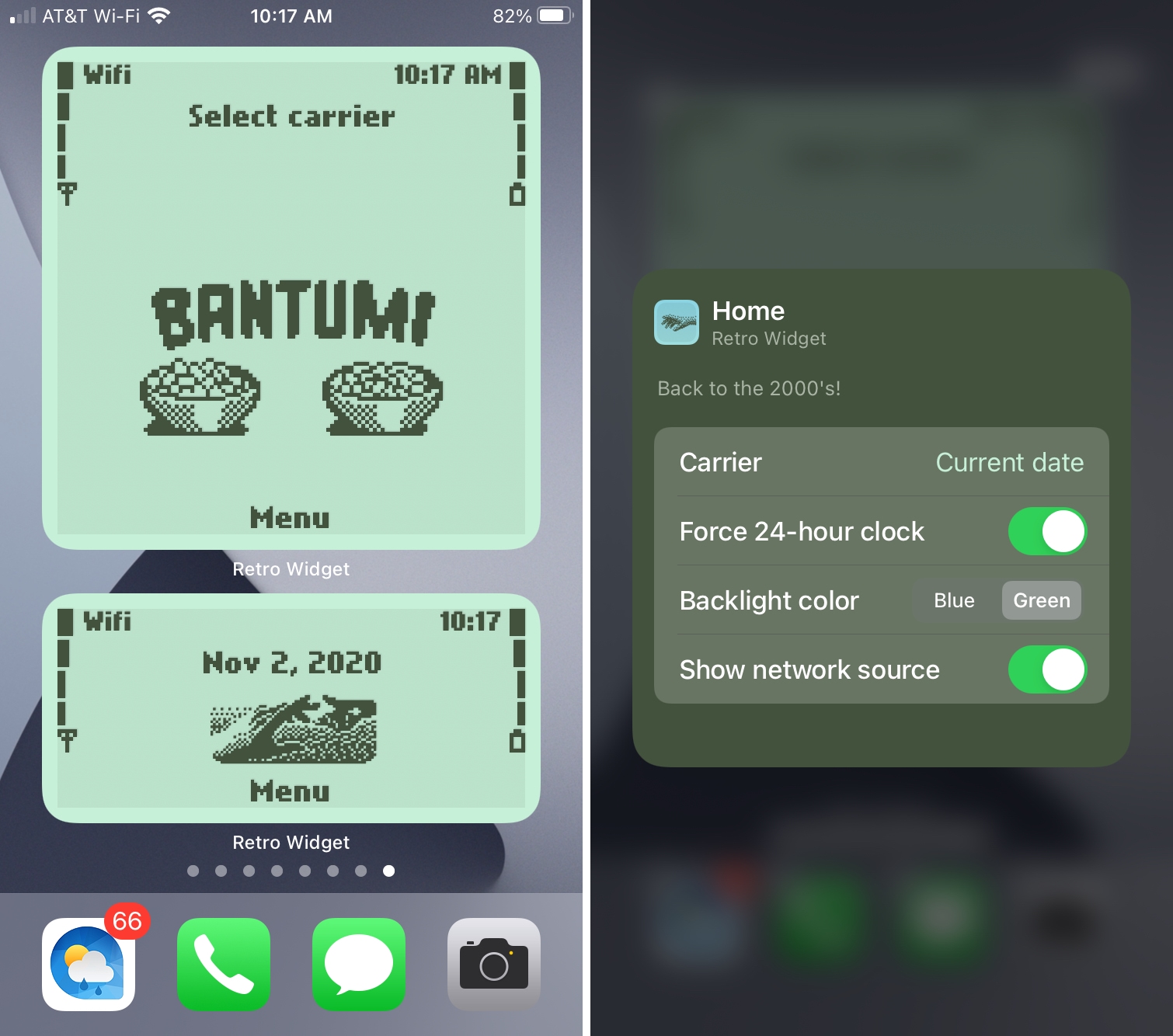 Widget retrò su iPhone