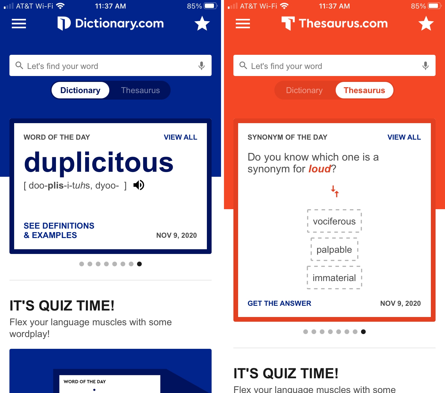 Dictionary.com e Thesaurus.com su iPhone