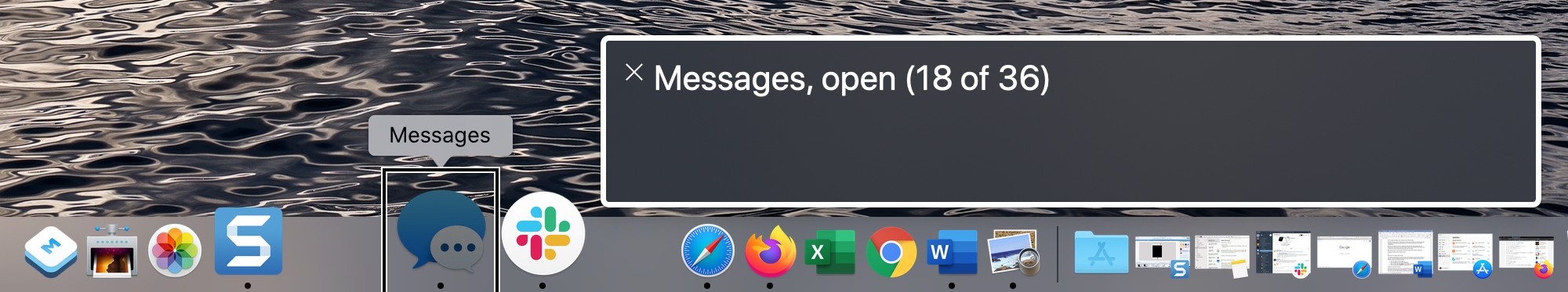 Naviga nel Dock su Mac usando VoiceOver