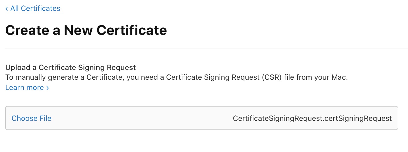 Carica una richiesta di firma del certificato