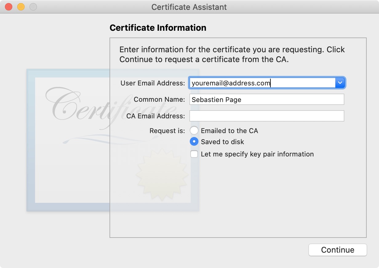 richiedi certificato