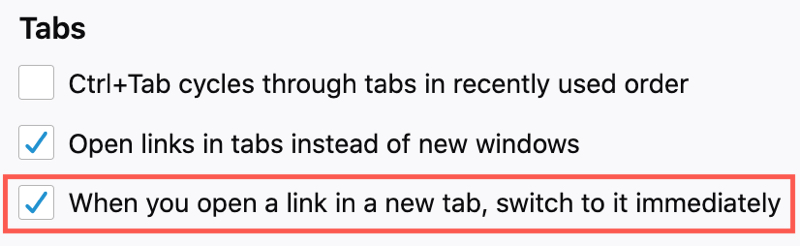 Rendi attive le schede delle preferenze di Firefox