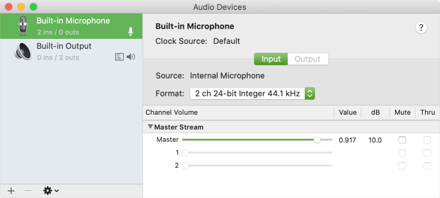 Configurazione MIDI Audio macOS