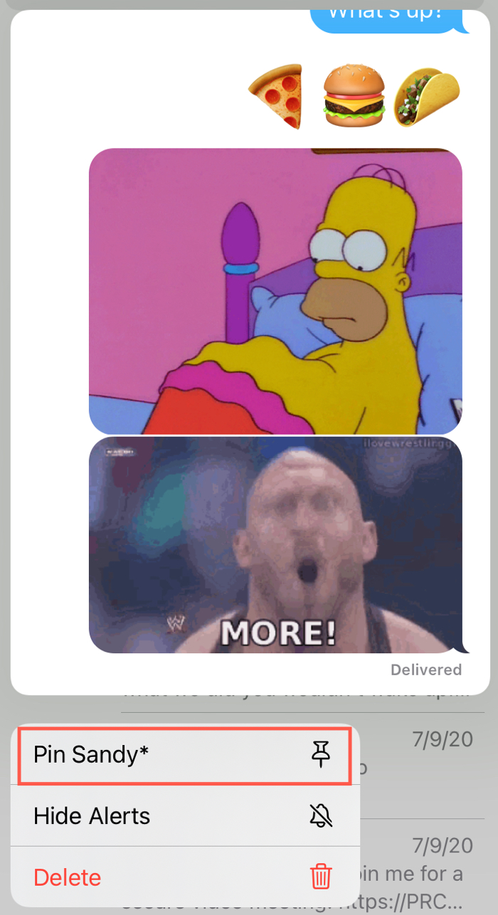 Messaggi Pin Conversazione
