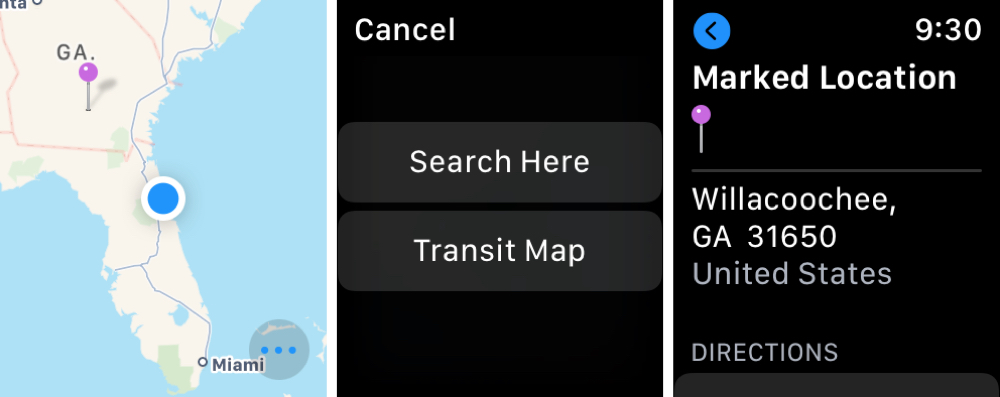 Ingrandisci e fissa le posizioni in Mappe su Apple Watch
