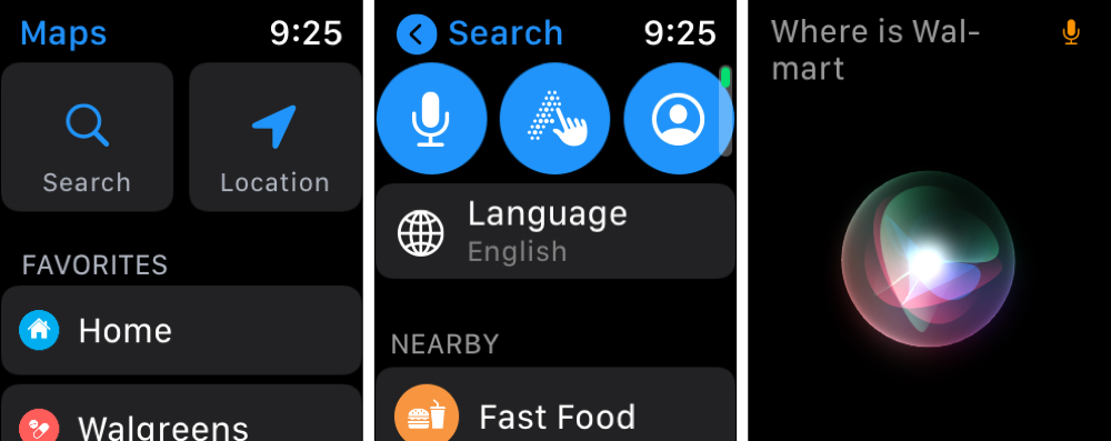 Opzioni di ricerca e Siri in Mappe su Apple Watch