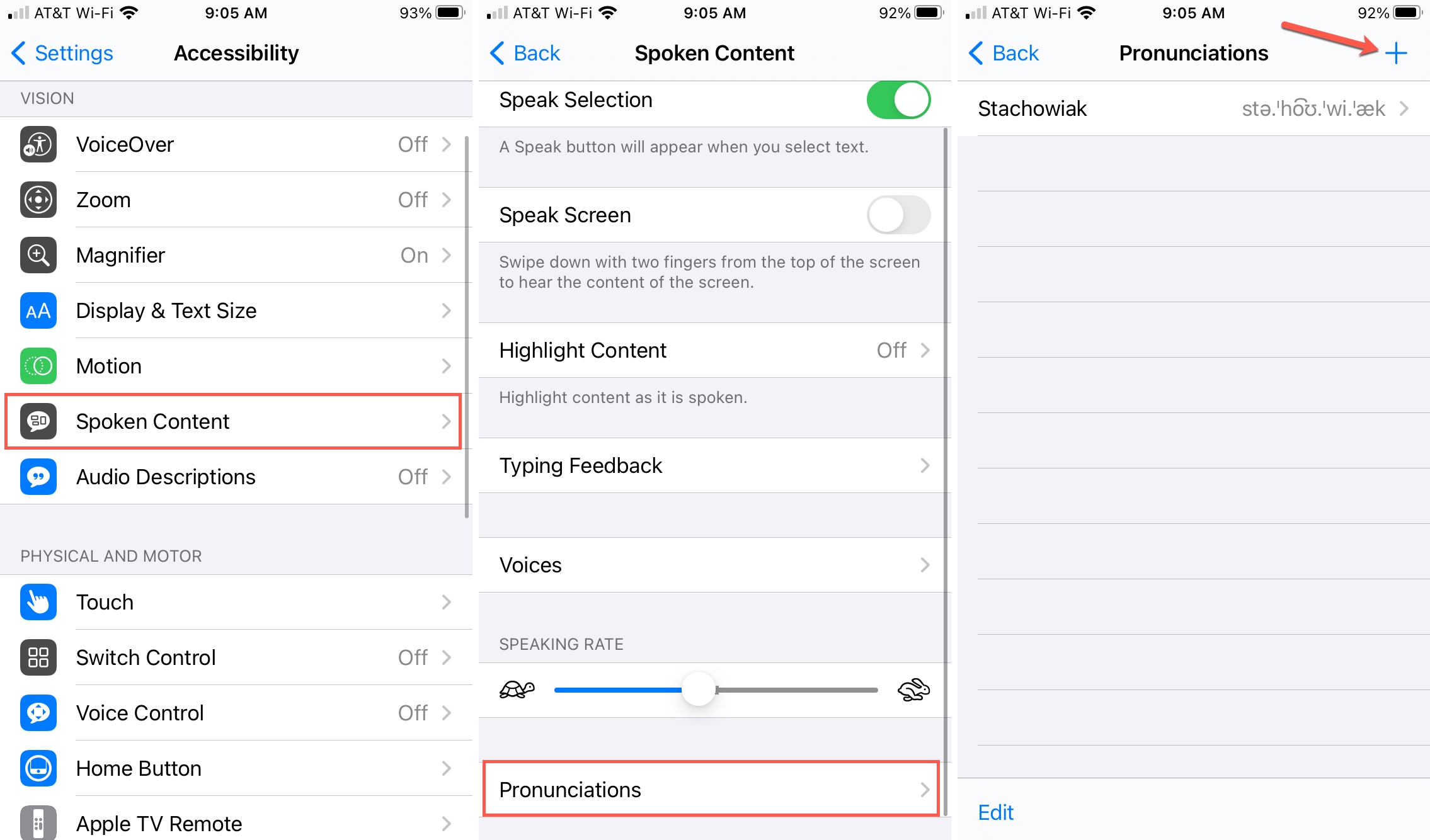 Aggiungi pronuncia su iPhone