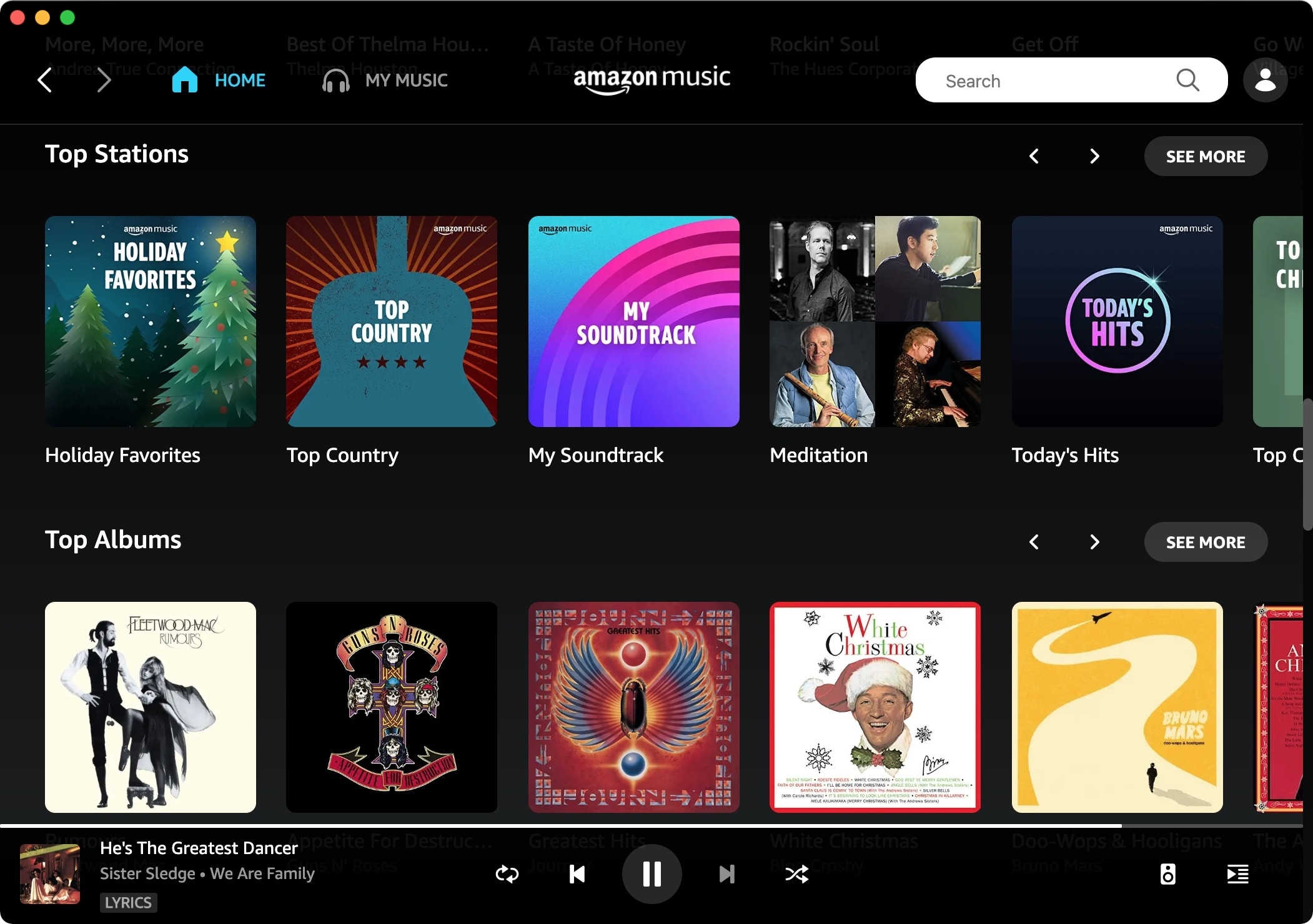 App Amazon Music su Mac