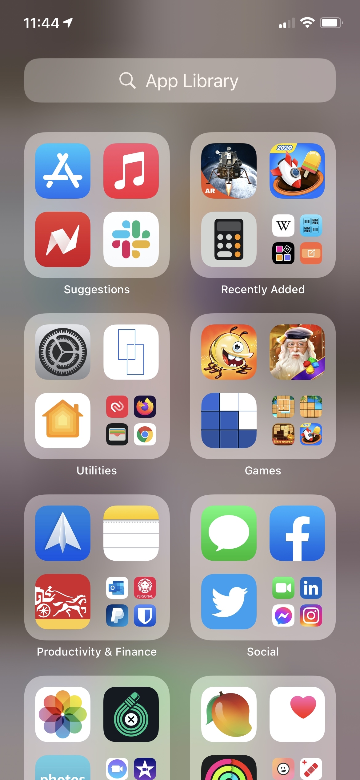 Libreria di app su iPhone
