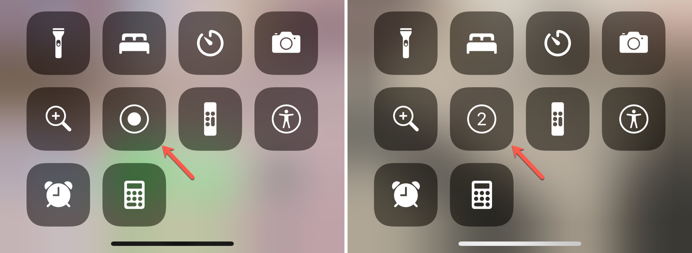 Registrazione dello schermo del Centro di controllo su iPhone