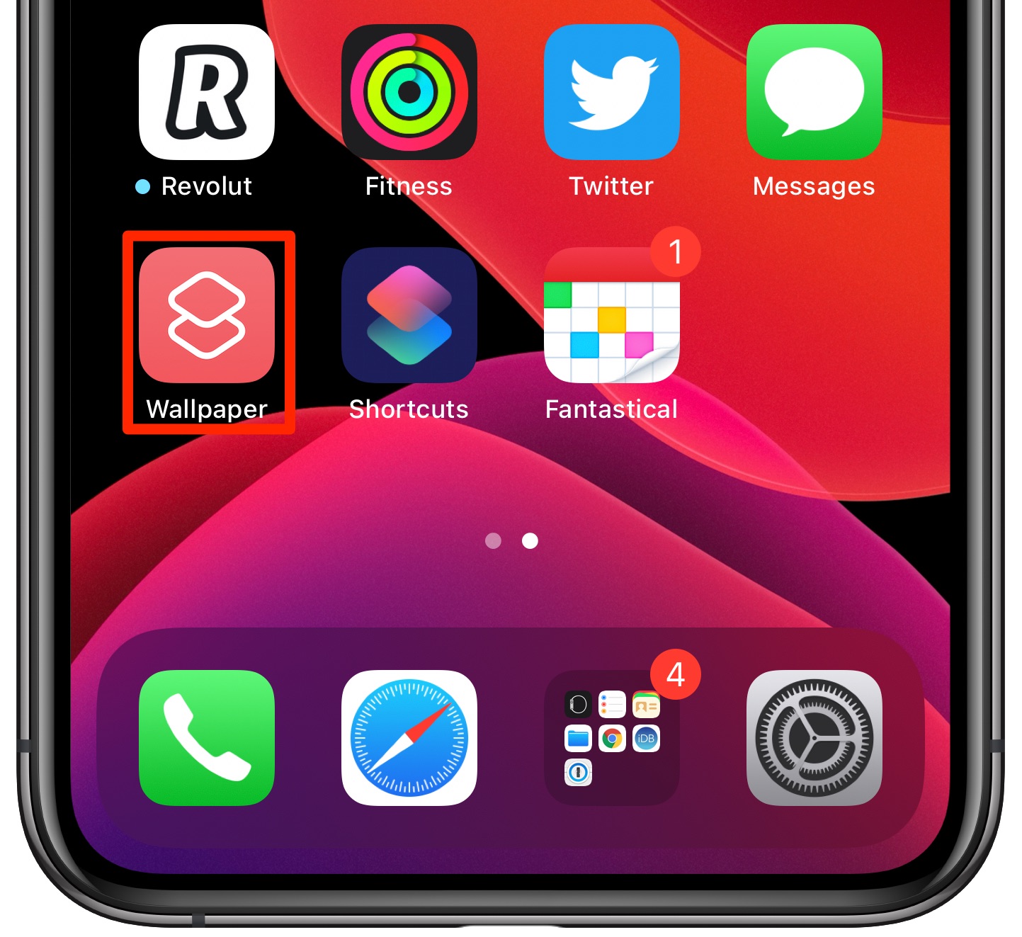 cambia automaticamente lo sfondo dell'iPhone: l'icona dello script dello sfondo nella schermata principale