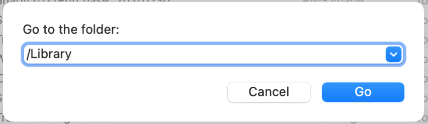 Finder Vai alla libreria delle cartelle