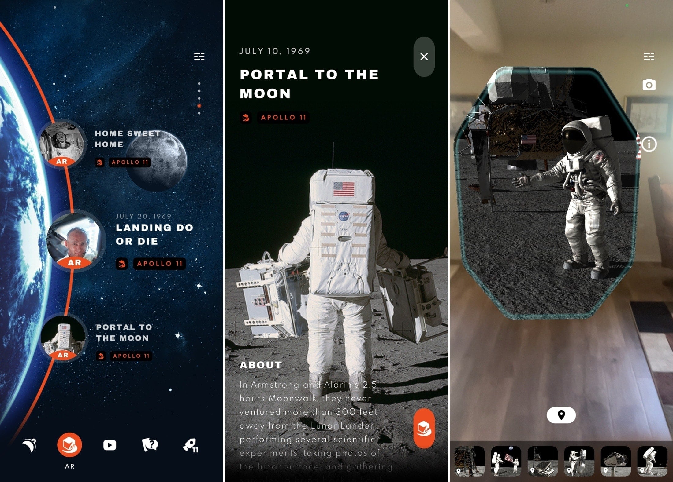 Apollo Moon Shot AR su iPhone