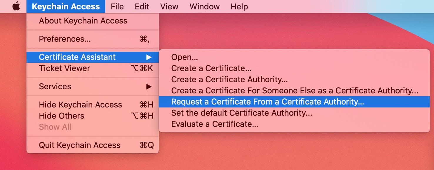 richiedere un certificato da un'autorità di certificazione