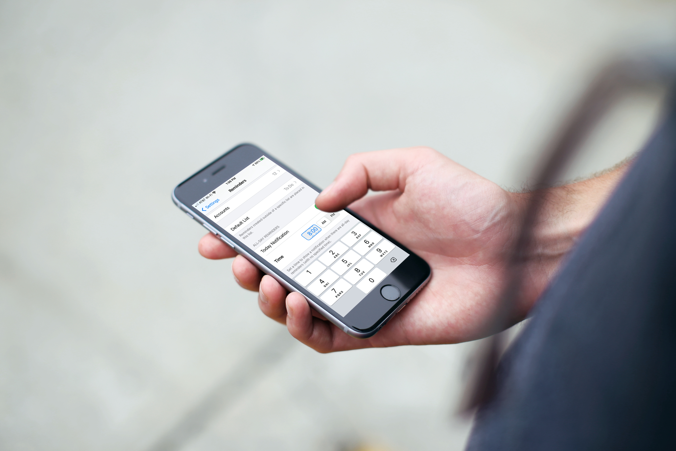 Imposta promemoria per tutto il giorno in tempo di avviso su iPhone