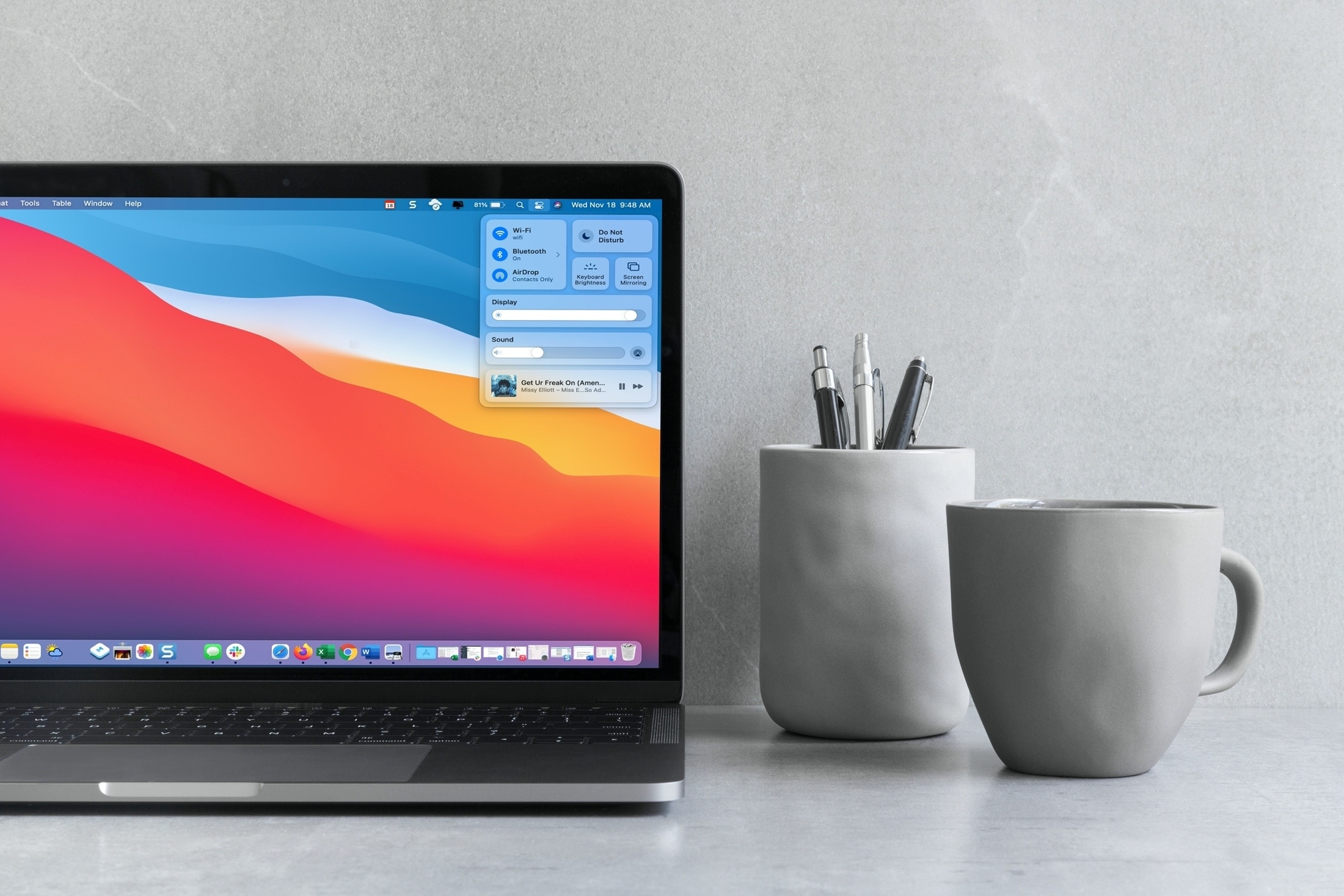 Centro di controllo su MacBook Pro con Big Sur