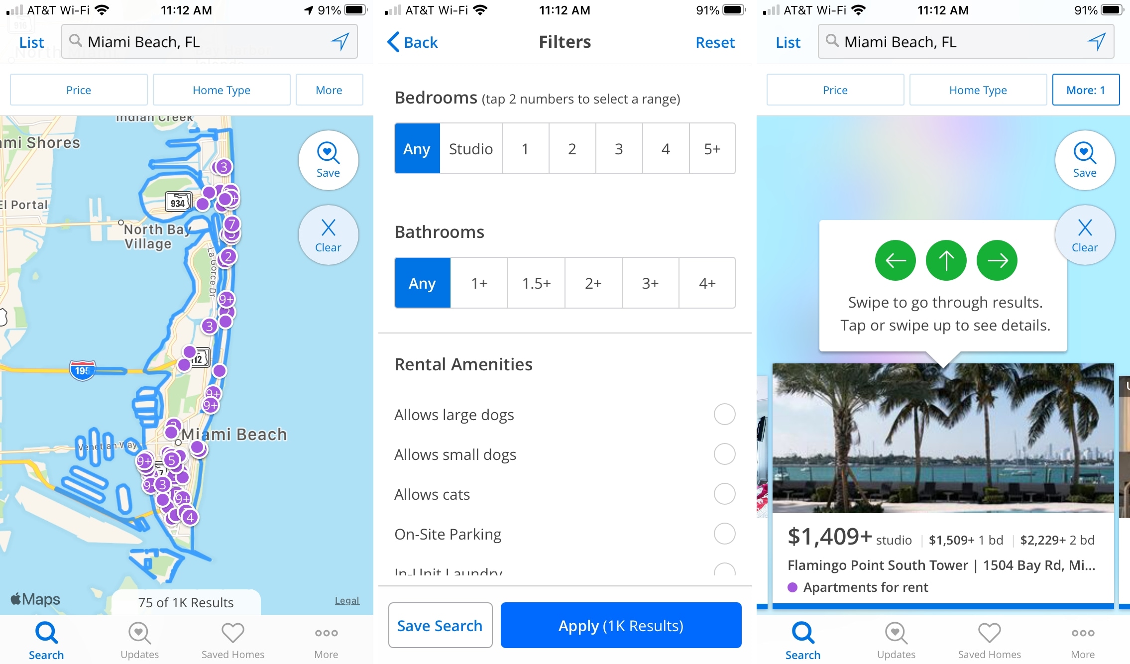 Zillow Rentals su iPhone