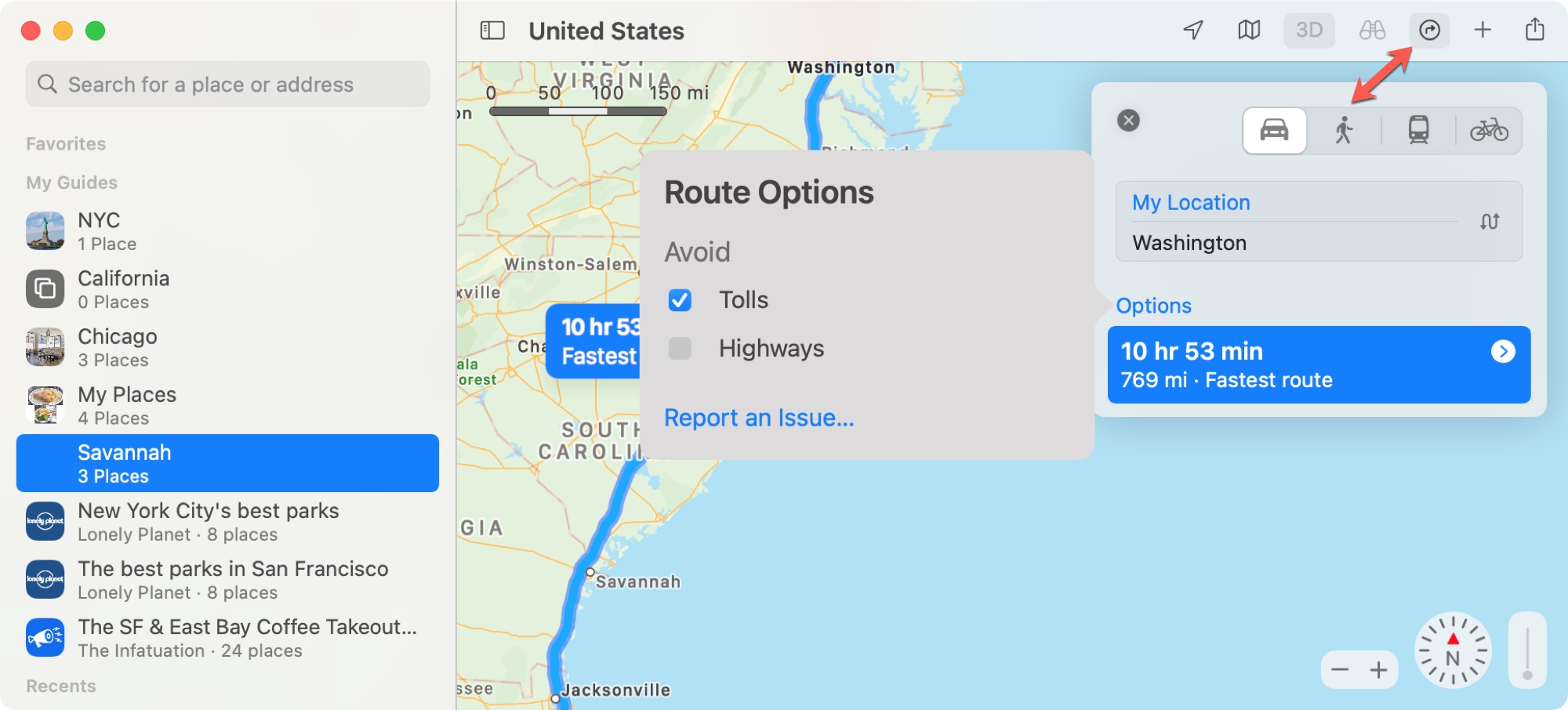 Mac Maps Indicazioni Opzioni