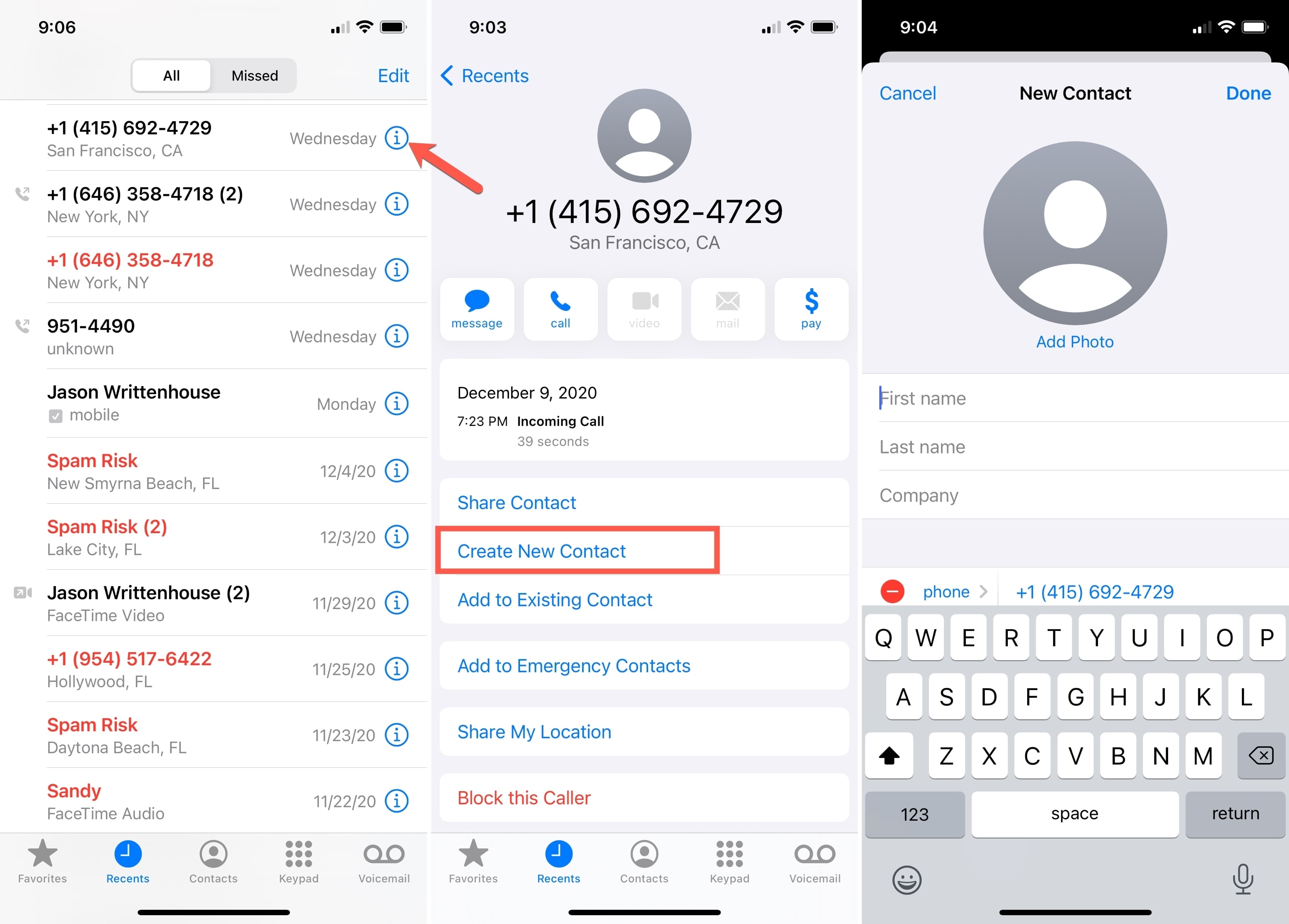 Crea una nuova app di contatto telefonico iPhone