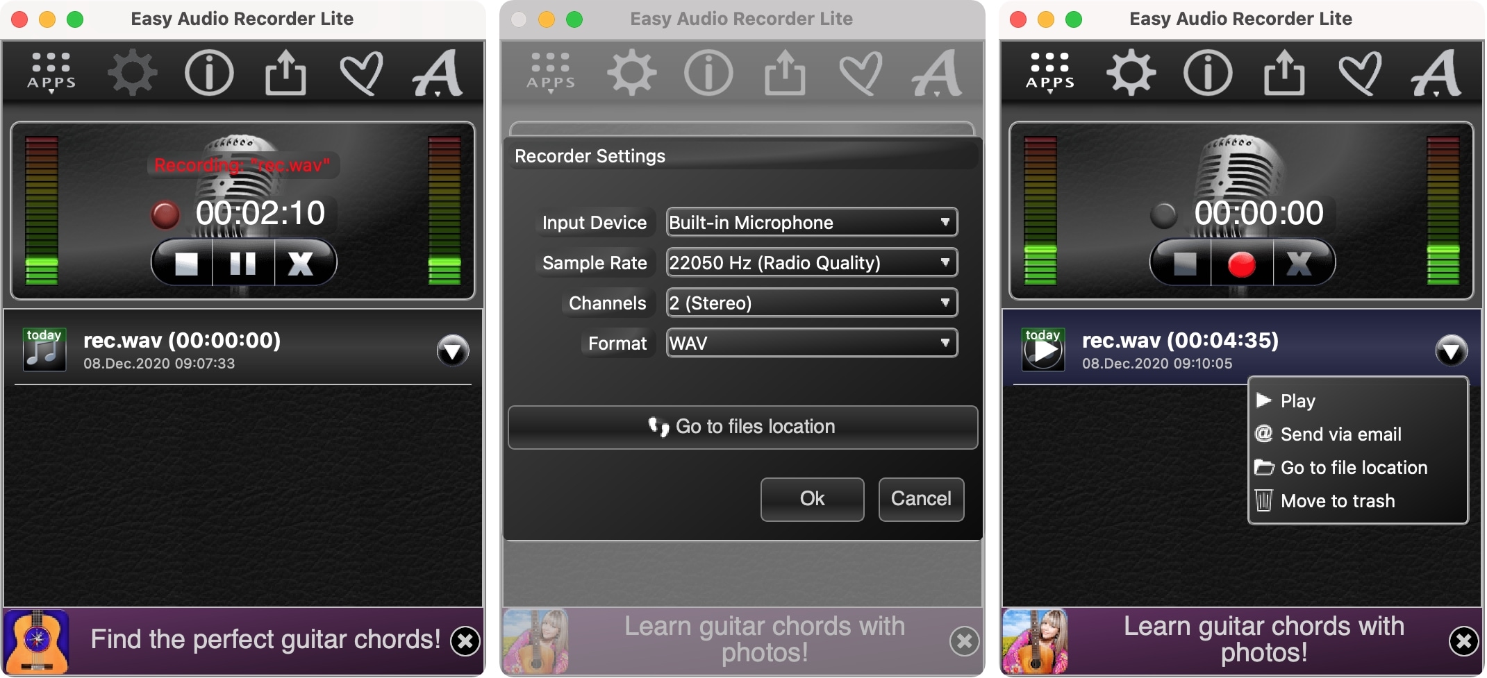App Easy Audio Recorder Lite su Mac