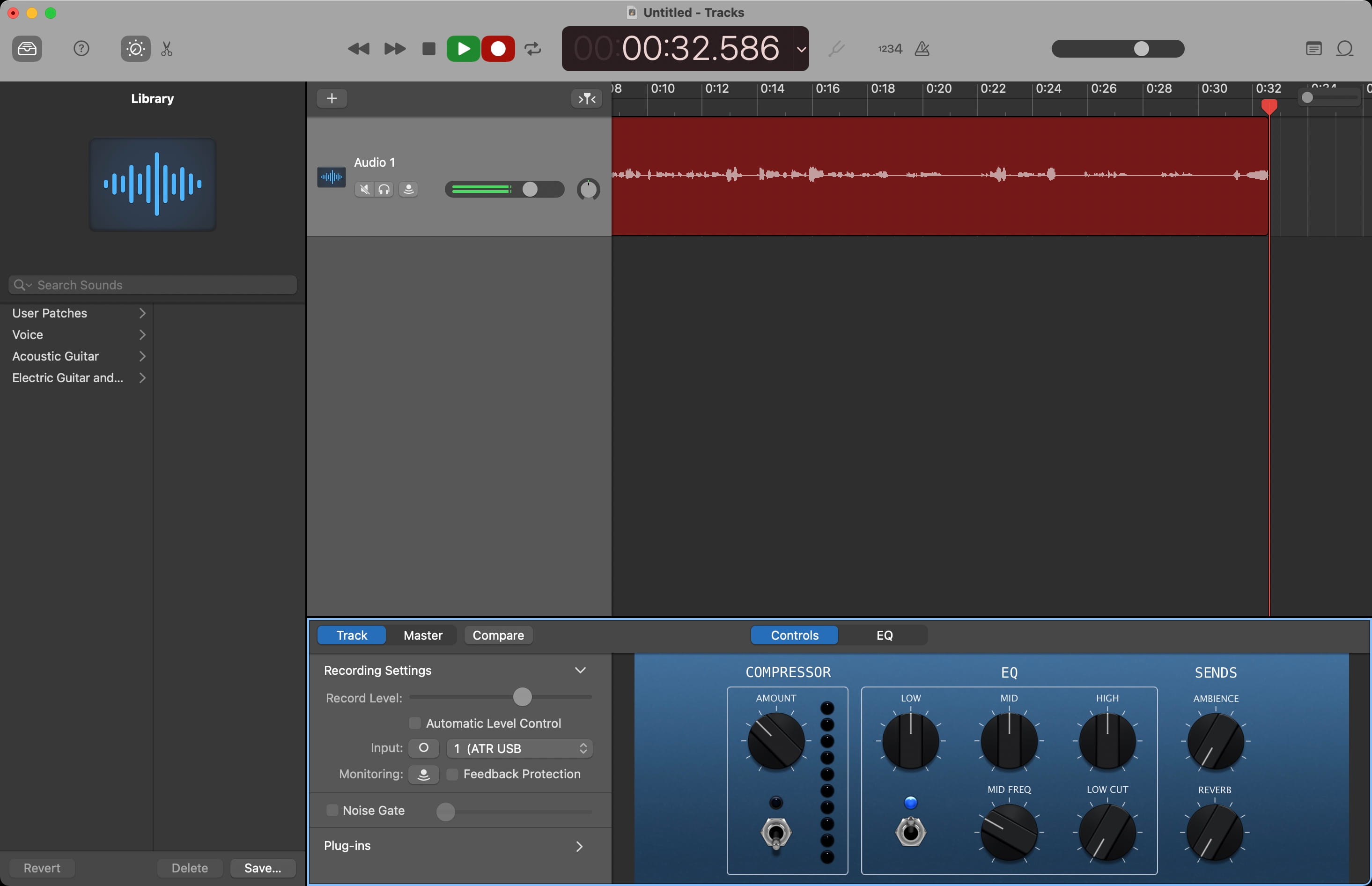 GarageBand per podcast su Mac
