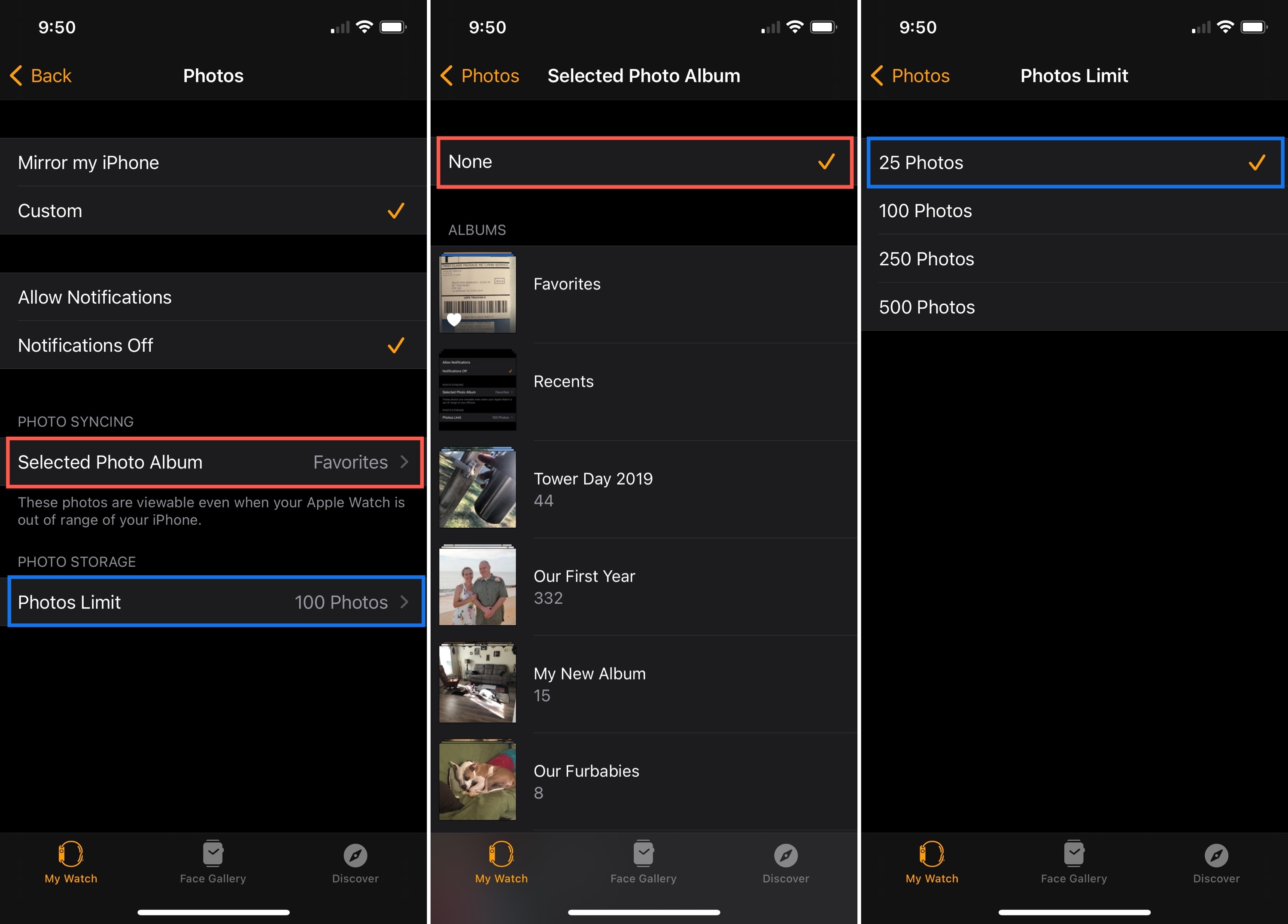 Limiti di sincronizzazione di Apple Watch Cambia foto