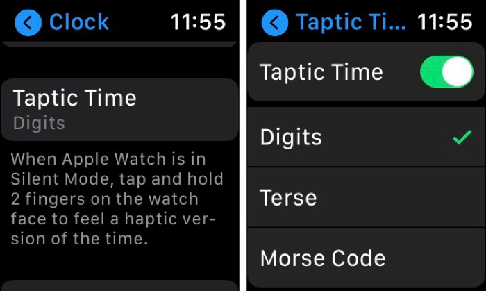 Taptic Time Digits su Apple Watch